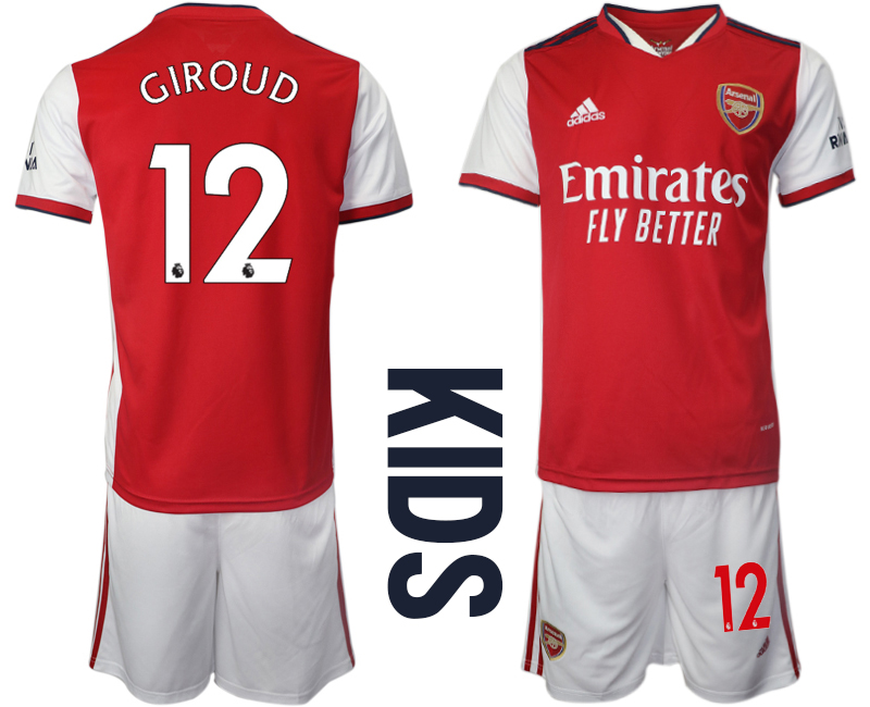 Youth 2021-2022 Club Arsenal home red #12 Soccer Jersey